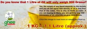 1 Kg Is Equal To 1.1 Litre